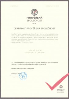 Certifikat Mach 2016